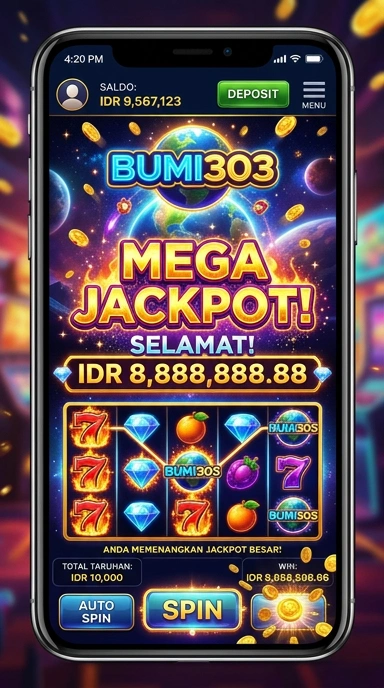 Tangkapan layar menunjukkan proses pengunduhan aplikasi Bumi303 yang sederhana.